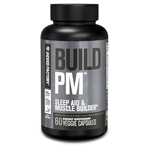 Jacked Factory Build PM Night Time Muscle Builder & Sleep Aid – Post Workout Recovery & Sleep Support Supplement w/VitaCherry Tart Cherry, Ashwagandha, & Melatonin – 60 Natural Veggie Pills
