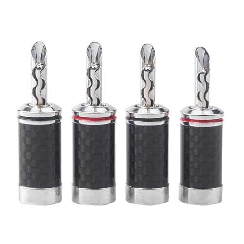 Conectores banana de cobre rodio y fibra de carbono rieder para equipos de audio HiFi, 40 uds. 4