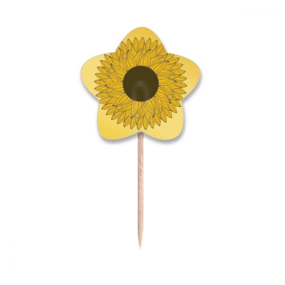 Cure-dents tournesol jaune avec motif étoile pour décoration de table
