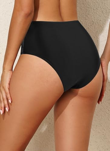 Women Full Coverage Bikini Bottom - V Cut Bathing Suit Bottoms Mid Waist Twist Front Swimsuit Bottom Swimwear 20252