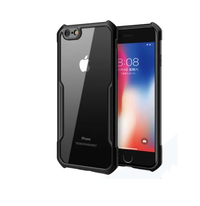 REALCASE iPhone 6 Plus Back Cover Case | Clear Transparent Gel TPU Shock Proof Bumper Back Cover Case for iPhone 6 Plus / 6s Plus (E-Black)