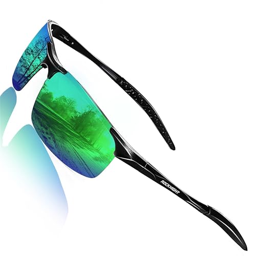 Rocknight Mens Sunglasses Polarized Shades Green Hiking Outdoor Fishing Golf