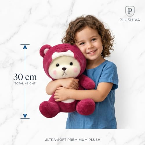PLUSHIVA 30 cm Red Hoodie Teddy Bear - Image 5