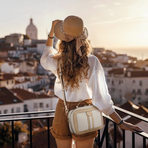 Stylish RFID Crossbody Bag, Beige Cream - Image 3