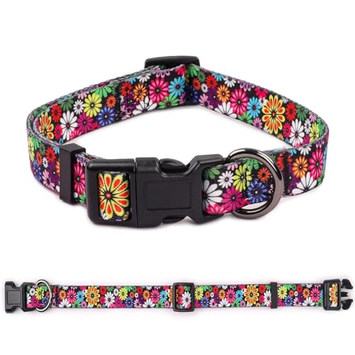 COSYHOMELONDON Dog Collar for Small Dogs Cute Small Medium Large Dog Pet Collar, with Floral Patterns - Image 2