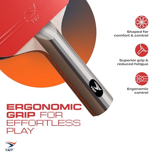 Image of Rally Table Tennis Racquet Set | 2 TT Bat and 4 Training Balls| 7 Ply Wood | Indoor /Outdoor Play | Home Ping Pong Set - 2 Rackets & 4 Balls for Beginners & Intermediate Players | Table Tennis Set