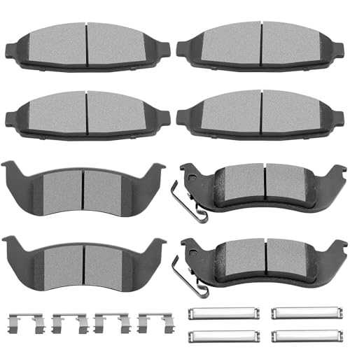 Image of SCITOO D931 D1040 Front Semi-Metal Rear Ceramic Disc Brake Pad Set 8PCS | Fit For Ford For Crown Victoria 2003-2011,For Lincoln For Town Car,For Mercury For Grand Marquis,For Marauder; w /Hardware