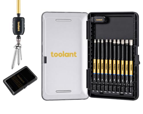 Image of toolant T7-T40 Security Torx Bit Set, S2 Steel, 4 inch, 11-Piece