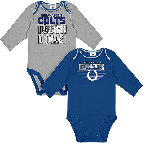 Image of Gerber Baby NFL Team 2 Pack Long Sleeve Onesie Bodysuit