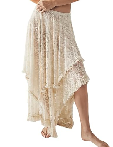 Amazon.com: Yimoon Women's Floral Lace Long Skirts Elastic Amazon.com: Yimoon Women's Floral Lace Long Skirts Elastic