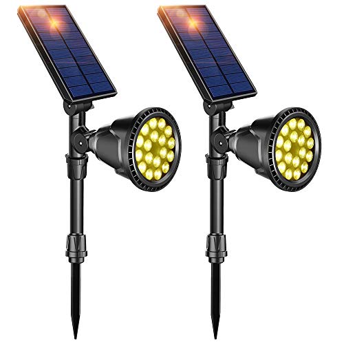 DBF Solar Lights Outdoor, Upgraded 18 LED Waterproof Solar Spotlights Solar Landscape Lights