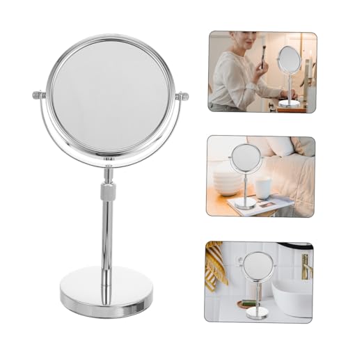 Miroir de maquillage rond rotatif avec face double orientable facilement - 6