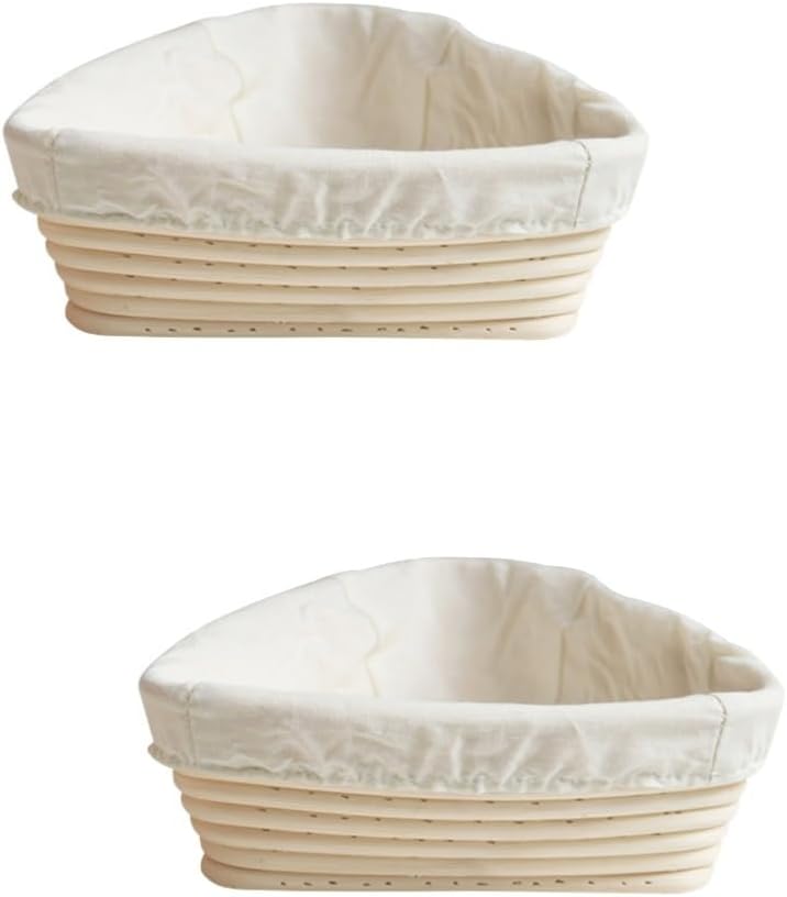 4pcs Triangular Bread Basket Handmade Baking Basket Handle for Proofing Sourdough Loaf Home Professional Baking Supplies