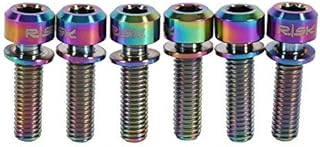 Vbestlife Bolts Screw with Washers Set for MTB Bike, 6Pcs Bicycle Stem Bolts Screw Alloy M5 X 18Mm Tapered Washer Head Bike Stems & Parts Bolts for Mountain Bike Bolts