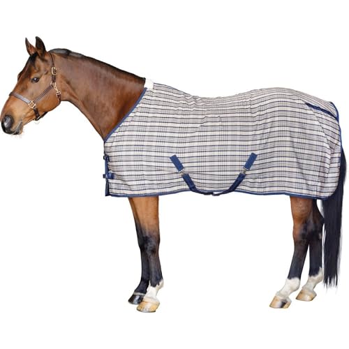 Schneiders Hunt Club Plaid II Horse Stable Sheet | Classic Lightweight Summer & Show Cover | Durable Polyester Fabric | Fleece-Lined Wither | Secure Fit Design | Color Plaid | Size 76
