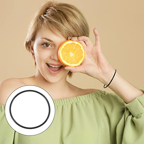 Generic 10 Pcs Gummy Silicone Jelly Bracelets Neon Rubber Bracelets Stretchable Jelly Bands Retro Bracelets Bands For 80S Party Favors For Girls Women Black 5.8X5.8Cm #TOP4