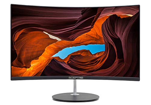 Sceptre Curved 27' FHD 1080p 75Hz LED Monitor HDMI VGA Build-In Speakers, EDGE-LESS Metal Black 2019 (C275W-1920RN)