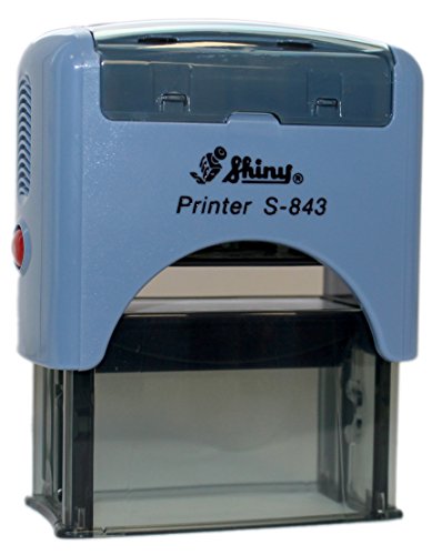 Sello KOPIE Shiny S-843 auto-colorante, incluye placa de texto, 18 x 47 mm