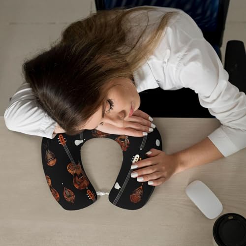 Almohada cervical poliéster negra para viaje miniatura 7