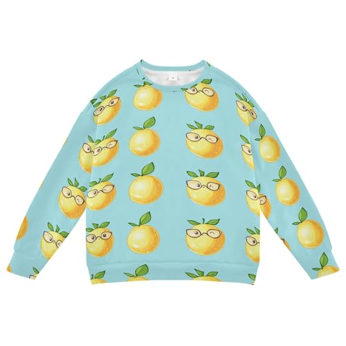 JUNZAN Cartoon Funny Lemons Kids Girls Hoodie Sweatshirt Long Sleeve Tops Clothing Shirts Camping 4T