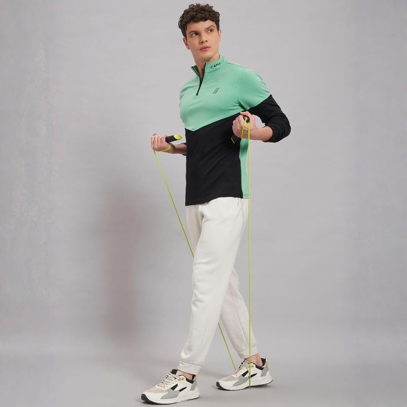 Image of ATICX Polyester Full Sleeve Compression High Turtle Neck Sports Jersey T Shirt for Men - Quick Dry Fit Gym Workout Top for Running, Swimming, Training, Cycling, Football, Badminton