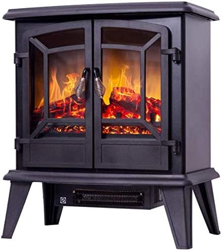 Electric Fireplace Flame Effect Electric Stove European-Style Electronic Fireplace, Fan Heater, Heater, 3D Simulation Flame, Heater, Heater, Household Energy Saving-20 Black Vision