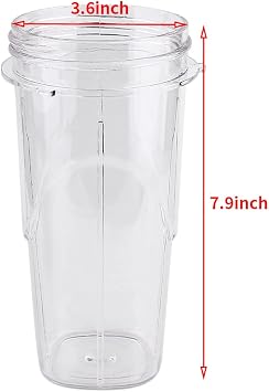 Replacement Parts 24-Ounce Smoothie Cup with lid, Compatible with Oster Pro 1200 Blender