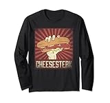 Vintage National Cheesesteak Day Poster Philly Sandwich Long Sleeve T-Shirt