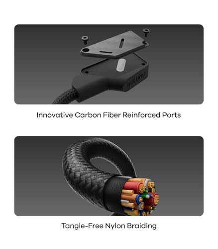 Image of Aulumu M07 240W USB-C to USB-C Carbon Fiber Cable | USB 3.1 Gen2 10Gbps | 4K@60Hz Video Output Fast Charging | For iPhone 17 /16 /15 Pro Max, NVMe SSD, Galaxy S25 /S24 /S23 Ultra, MacBook Pro -Black 6.6FT