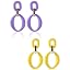 Purple + Yellow Oval Drop Earrings