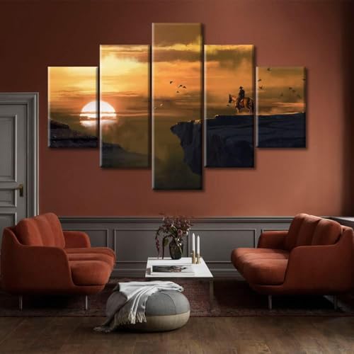 Impression sur Toile Coucher du Soleil : Décoration Murale Salon et Chambre Style Modulaire