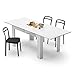 MOBILI FIVER, Mesa de Cocina Extensible Easy, Color Blanco Brillante, Aglomerado y Melamina, Made in Italy