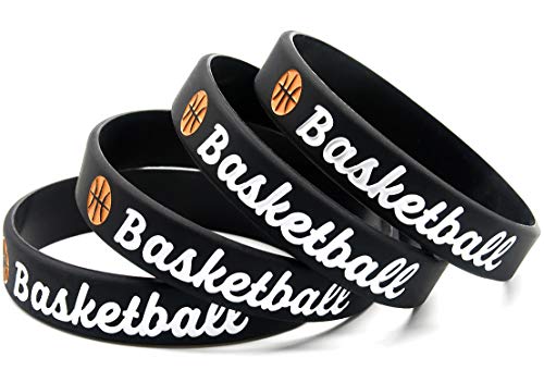 Inkstone (12-pack) Basketball Bracelets with Motivational Sports Quotes - Wholesale Pack of 12 Silicone Rubber Wristbands for Bulk Basketball Team Gifts and Party Favors - Unisex for Men Women - Thumbnail 2
