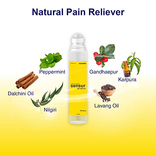 Sensur Natural & Ayurvedic Pain Relief Oil Roll On -(10ml, Pack of 3)