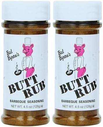 Bad Byron’s Butt Rub Barbeque Seasoning – 4.5 oz Shaker | Award-Winning All-Purpose Dry Rub for Pork, Chicken, Beef, Seafood & Vegetables | Gluten-Free, No MSG [Pack of 2]