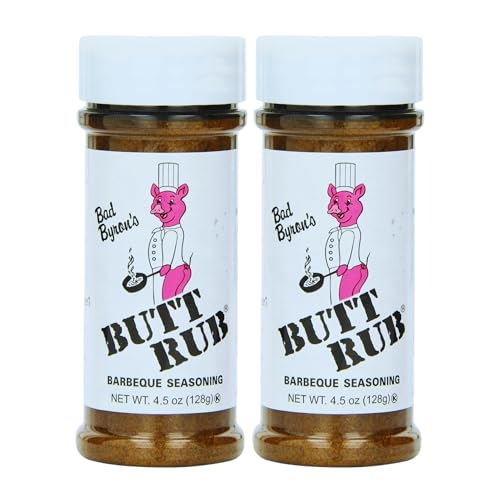 Bad Byron’s Butt Rub Barbeque Seasoning – 4.5 oz Shaker | Award-Winning All-Purpose Dry Rub for Pork, Chicken, Beef, Seafood & Vegetables | Gluten-Free, No MSG [Pack of 2]