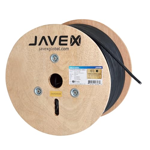 Câble Ethernet CAT 6A blindé noir 152m cuivre 23 AWG 750 MHz pour installation réseau informatique