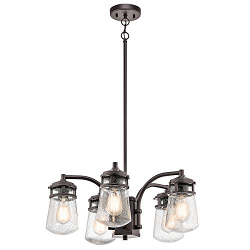 Image of Loops Outdoor IP44-5 Bulb Chandelier Hanging Pendant Light - Architectural Bronze - LED E27 75W Bulb - Outside - External - Exterior