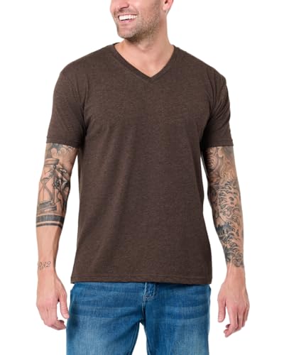 Image of Men's V-Neck T-Shirt Fitted Short Sleeve Soft Cotton Vneck Tees S-2XL