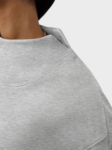 Image of ANRABESS Womens Oversized Sweatshirts Mock Neck Pullover
