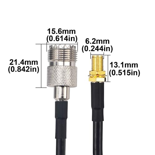 Cable coaxial adaptador UHF hembra a SMA hembra 2 m miniatura 5