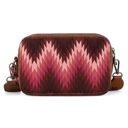 Image of Wrangler Aztec Crossbody Bag for Women Multi Pocket Shoulder Bag Boho Cross Body Wallet Purse