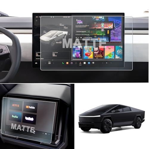 Film protecteur d'écran mat pour Tesla CyberTruck 2024 - Pack de 2 verres trempés 18.5 et 9 pouces