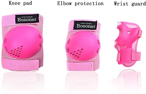 Image of BOSONER Kids /Youth Knee Pads Elbow Pads Wrist Guards Set for 3-15 Years, Child Protective Gear Set for Roller Skates, Cycling, BMX Bike, Skateboard, Inline Skating, Scooter Riding Sports
