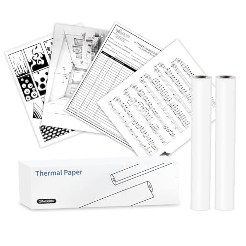 vretti Rollo de papel térmico A4, 2 rollos, 216 mm x 7 m (8,5 "X276"), papel para impresora térmica compatible con impresora portátil P83 para viajes, hogar, foto, factura, contrato