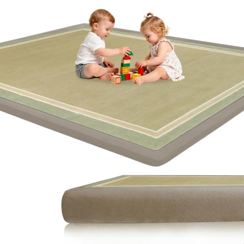 Voxirum Alfombra Bebe Acolchada Plegable 2 cm, Colchoneta Bebe Suelo, Alfombra Infantil, Suelo Bebes Acolchado, Tapete Actividades Bebe, Alfombra Juegos Bebe, Tummy Time Bebe,Verde 100 x 150cm