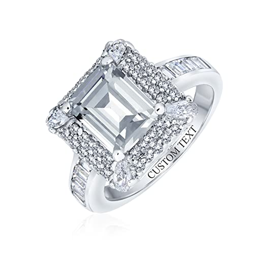 Bague saphir bleu simulé rectangle, élégance chic pour le quotidien