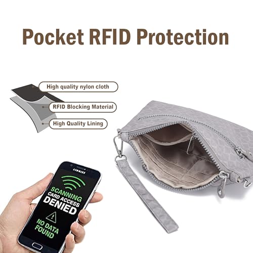 Image of Small Wristlet Wallets for Women Nylon RFID Cross body bag | Cell Phone Purse with Built-In Card Slots for Daily Outings