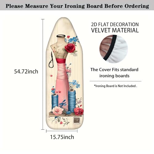 Image of Nuxovilar Sewing Mannequin Ironing Board Cover 15x54 Inches Polyester | Iron Pad Scorch Guard laundry helper protective board shield home laundry room craft studio (Sewing Mannequin)