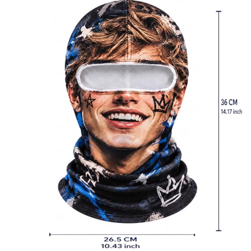 Funny Realistic Face Ski Mask Old Man Ski Mask with 3D Grandpa Print Winter - image 4